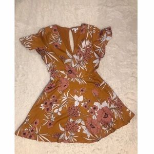 Floral Burnt Orange Mini Dress